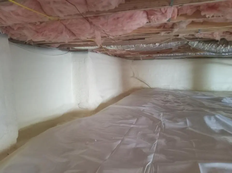 Crawl space encapsulation with closed-cell spray foam for Roof Waterproofing in Eagle